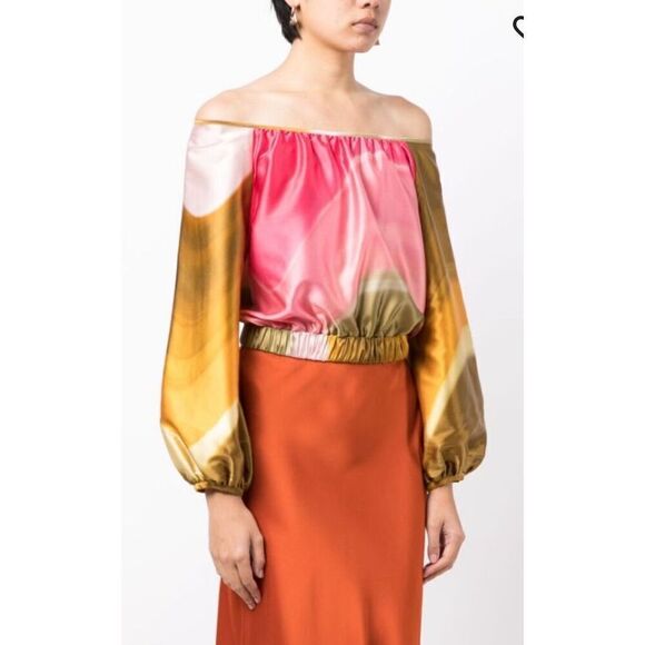Silvia Tcherassi Dariella off-shoulder blouse NWT Size Large - Picture 3 of 10